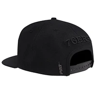 Men's Pro Standard  Black Philadelphia 76ers Classics Tonal Snapback Hat