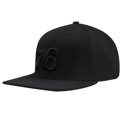 Men's Pro Standard  Black Philadelphia 76ers Classics Tonal Snapback Hat