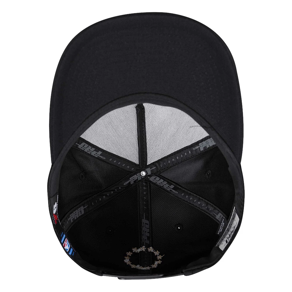 Men's Pro Standard  Black Philadelphia 76ers  Metallic Logo Pinch Front Adjustable Hat