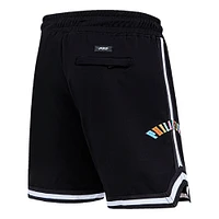 Short Pro Standard Philadelphia 76ers noir délavé fluo pour homme