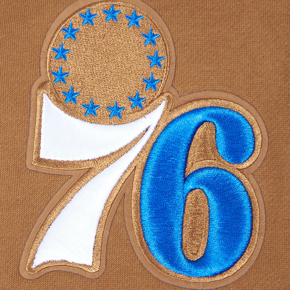 Sweat à capuche épaules tombantes Paint the City pour homme Pro Standard Brown Philadelphia 76ers