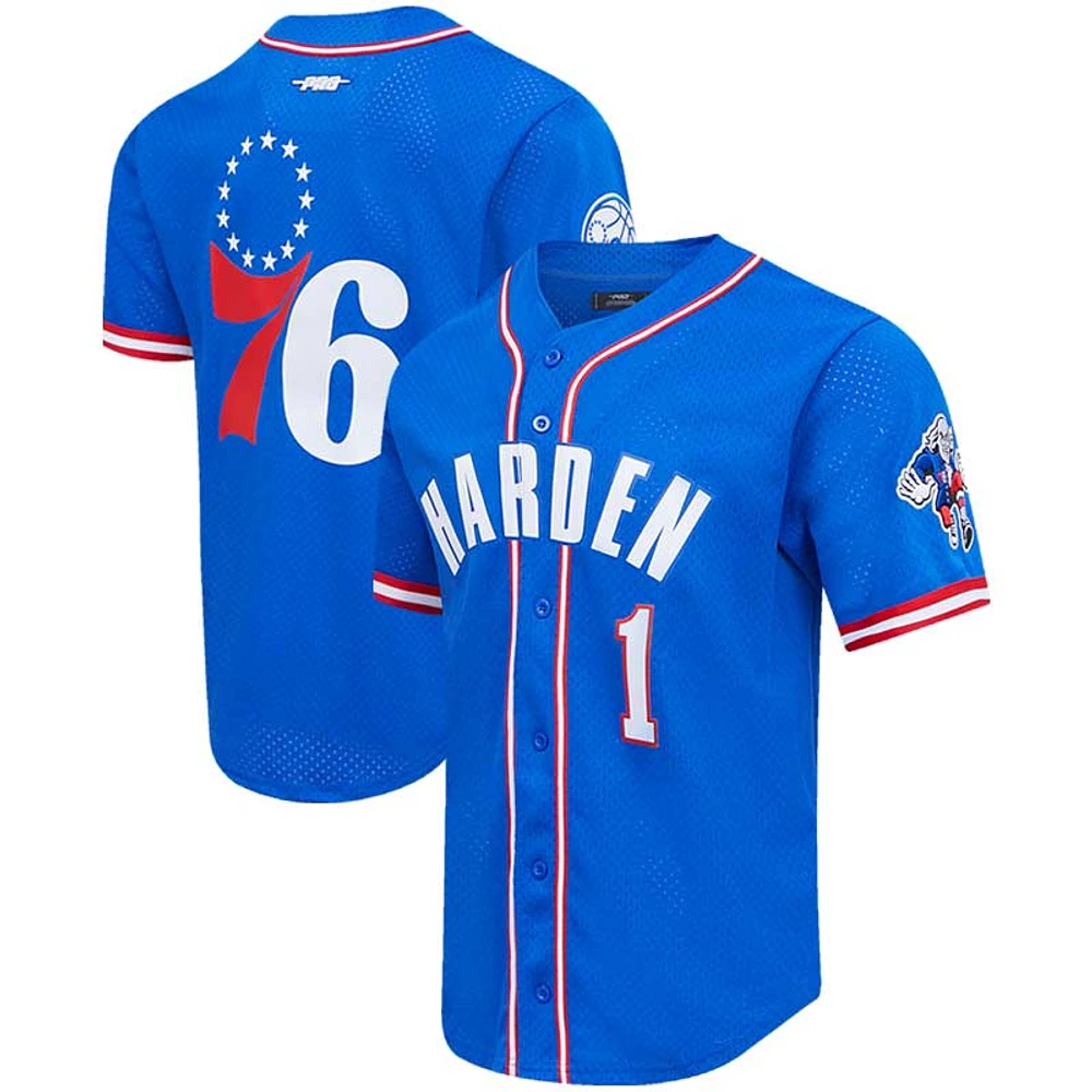 Pro Standard James Harden Royal Philadelphia 76ers Capsule Player Baseball Chemise boutonnée pour homme