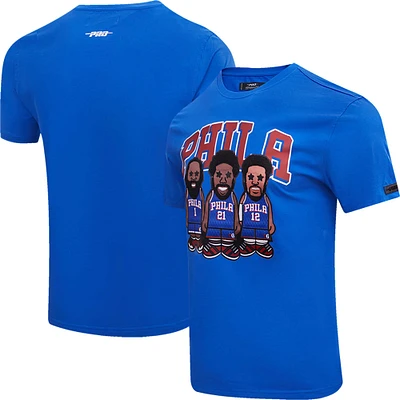 Pro Standard Joel Embiid, Tobias Harris, James Harden Royal Philadelphia 76ers T-shirt multi-gamme pour homme