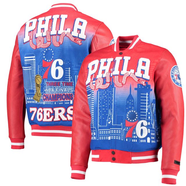 Veste Pro Standard Philadelphia 76ers Remix Varsity entièrement zippée pour homme, rouge