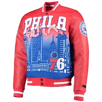 Men's Pro Standard Red Philadelphia 76ers Remix Varsity Full-Zip Jacket