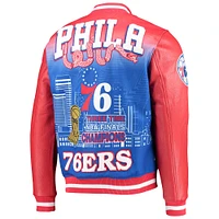 Men's Pro Standard Red Philadelphia 76ers Remix Varsity Full-Zip Jacket
