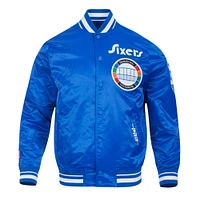 Veste à boutons-pression en satin chenille pour homme Pro Standard Royal Philadelphia 76ers 2024/25 City Edition