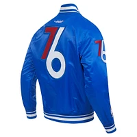 Veste à boutons-pression en satin chenille pour homme Pro Standard Royal Philadelphia 76ers 2024/25 City Edition