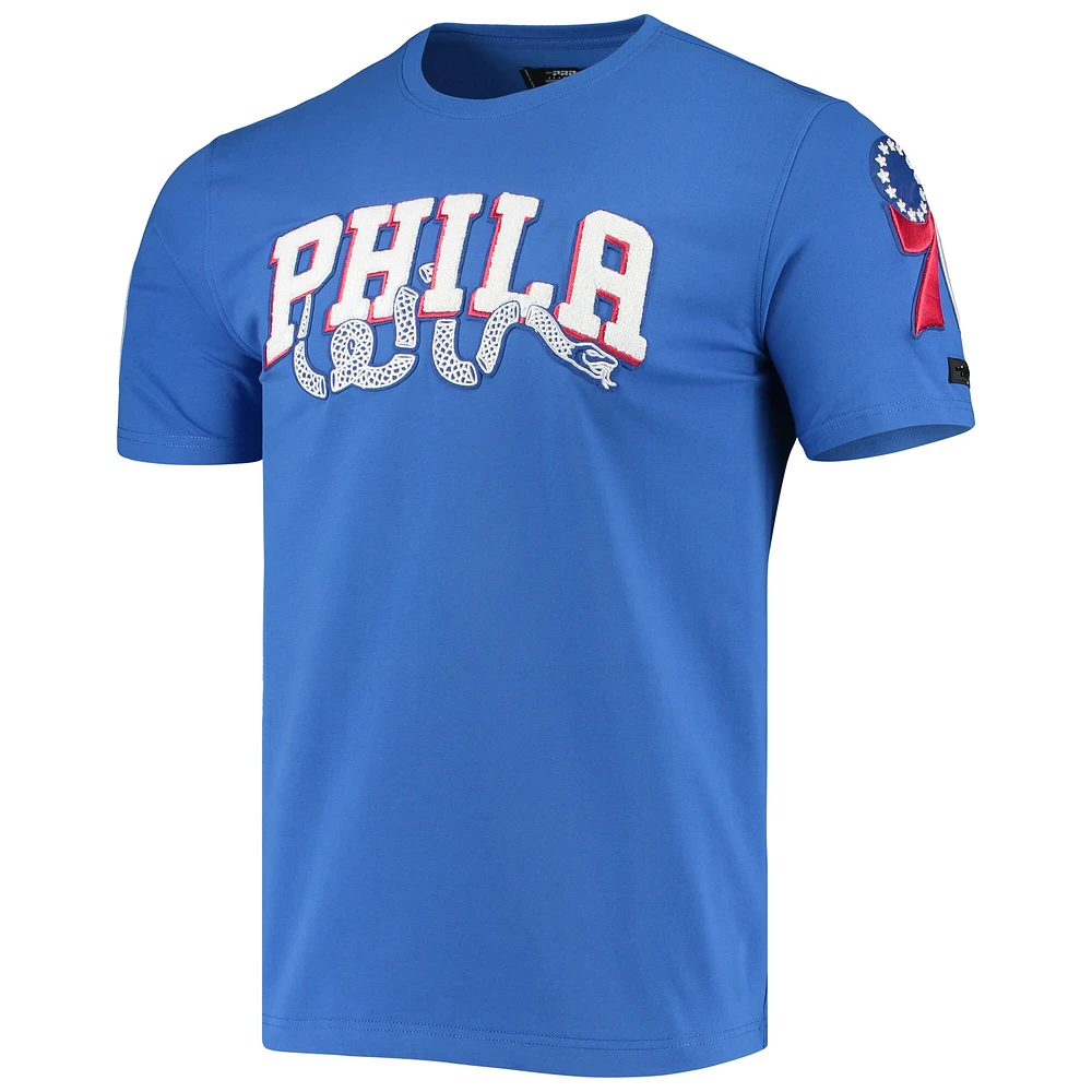 T-shirt pour homme Pro Standard Royal Philadelphia 76ers en chenille