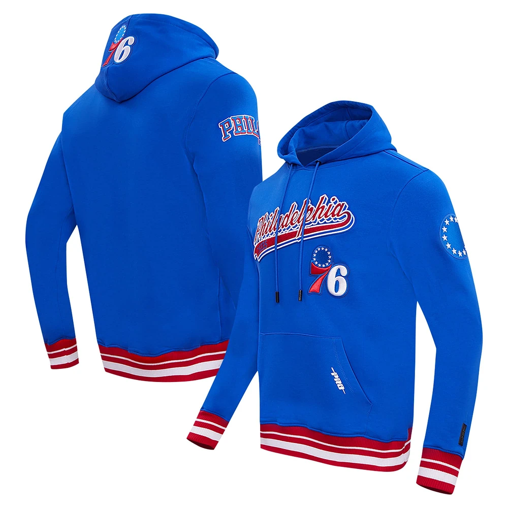 Sweat à capuche Pro Standard Royal Philadelphia 76ers Script Tail pour hommes