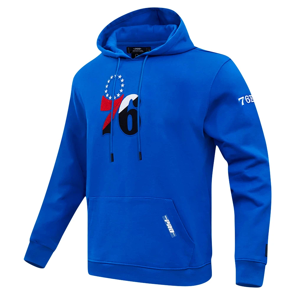 Sweat à capuche logo fendu Pro Standard Royal Philadelphia 76ers pour homme