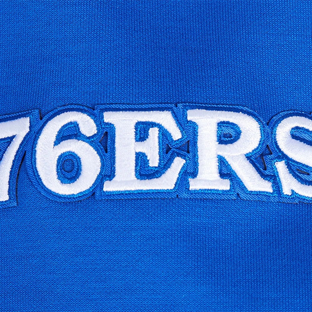 Sweat à capuche logo fendu Pro Standard Royal Philadelphia 76ers pour homme