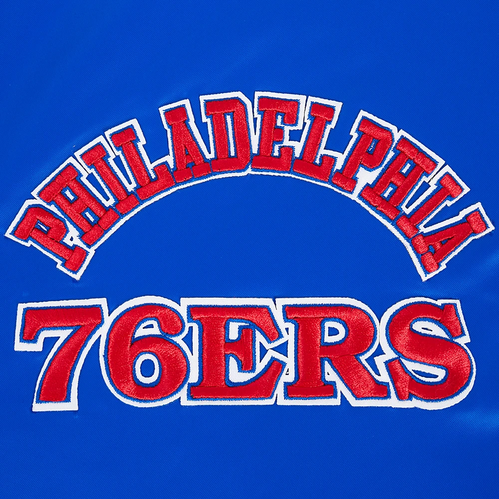 Men's Pro Standard Royal Philadelphia 76ers Sublimated Satin Full-Snap Jacket