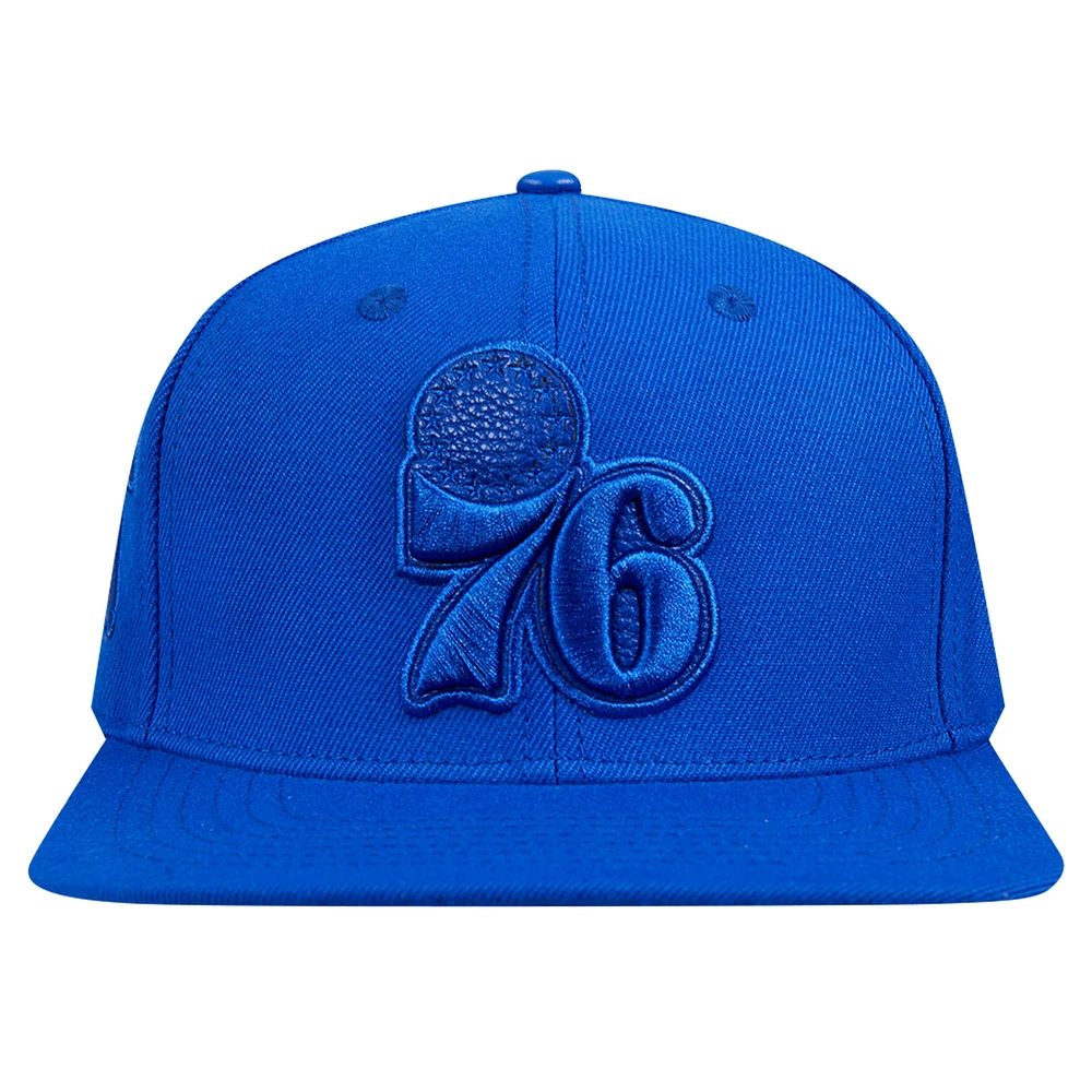 Men's Pro Standard Royal Philadelphia 76ers Triple Tonal Snapback Hat