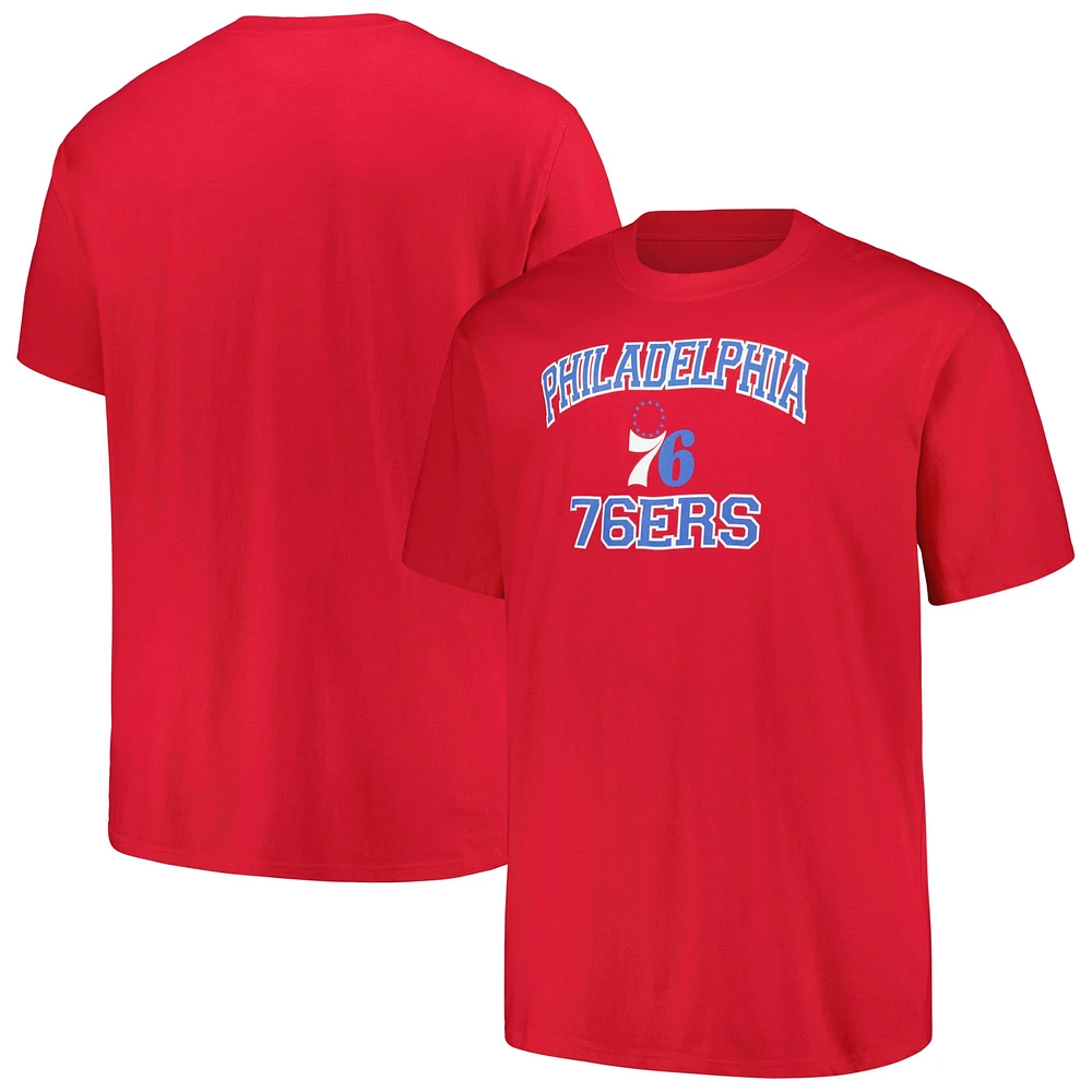 T-shirt rouge pour hommes des Philadelphia 76ers Big & Tall Heart Soul