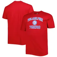 Men's Red Philadelphia 76ers Big & Tall Heart Soul T-Shirt