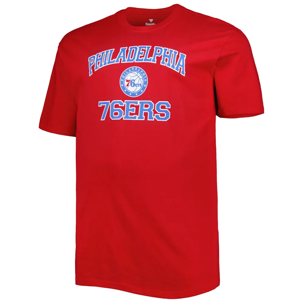 Men's Red Philadelphia 76ers Big & Tall Heart Soul T-Shirt