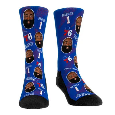 James Harden Philadelphia 76ers Rock 'Em Socks Player Allover Crew Socks