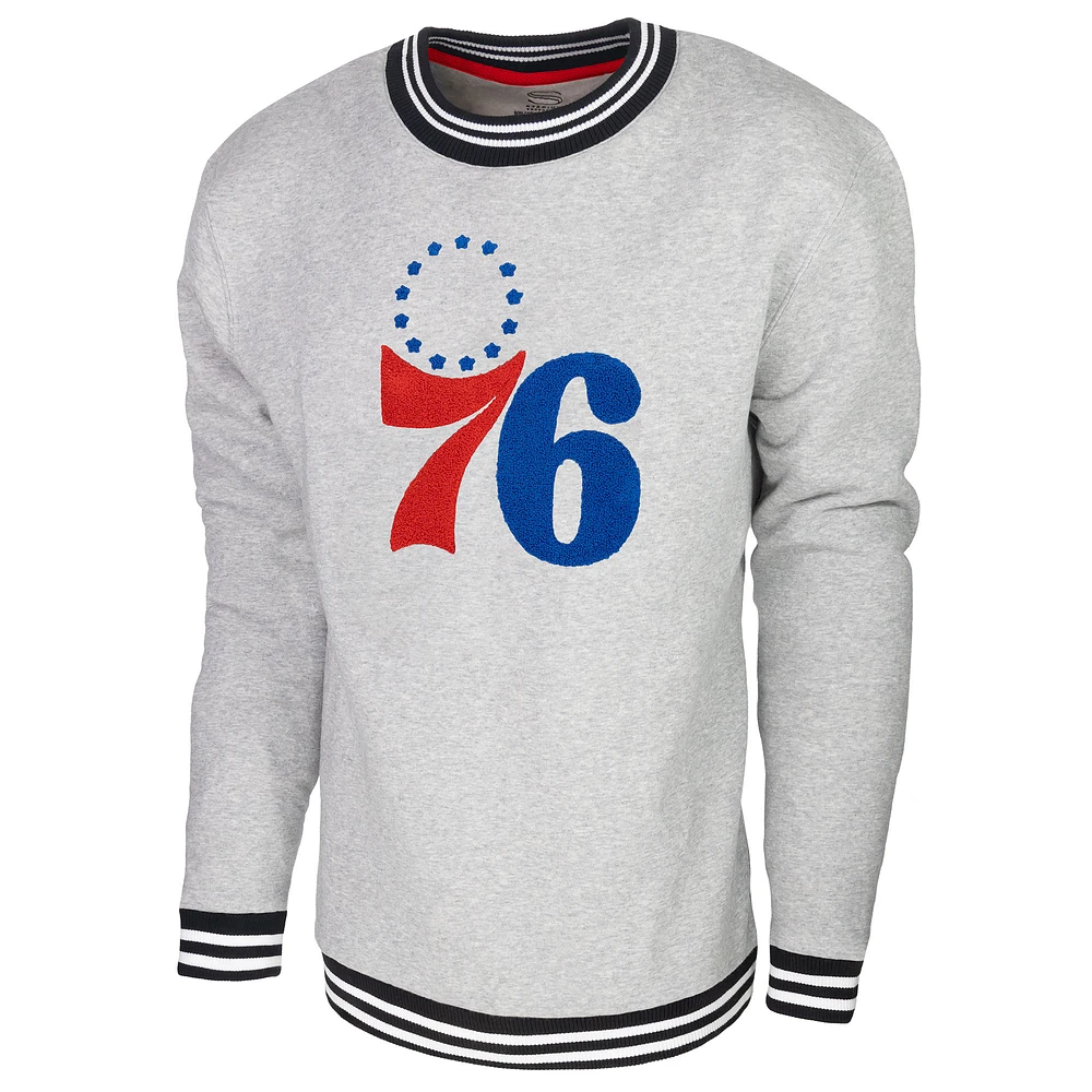 Sweat-shirt Stadium Essentials Heather Grey Philadelphia 76ers Club Level pour hommes