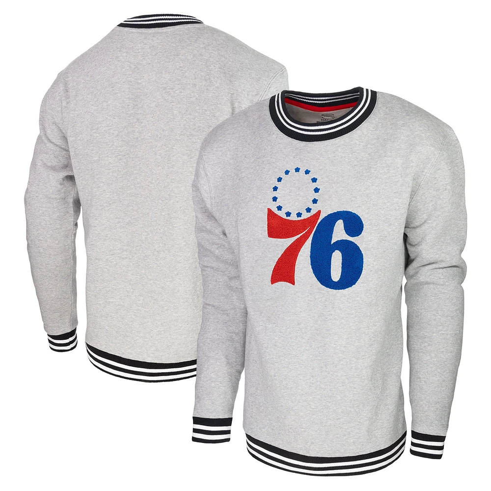 Sweat-shirt Stadium Essentials Heather Grey Philadelphia 76ers Club Level pour hommes