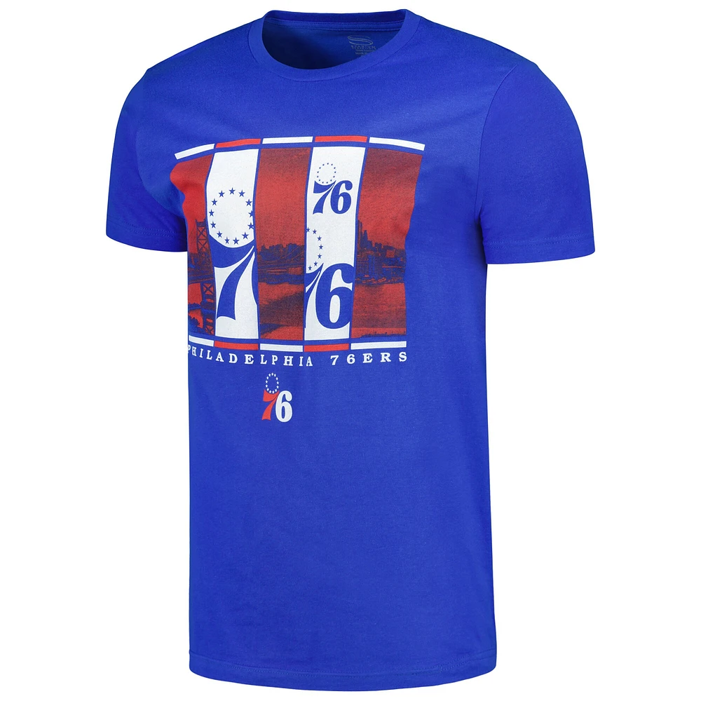 T-shirt Stadium Essentials Royal Philadelphia 76ers City Skyline pour homme