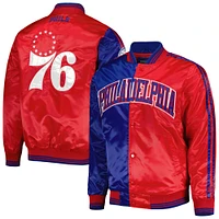 Veste Starter Royal/Rouge Philadelphia 76ers Fast Break Satin Full-Snap pour homme