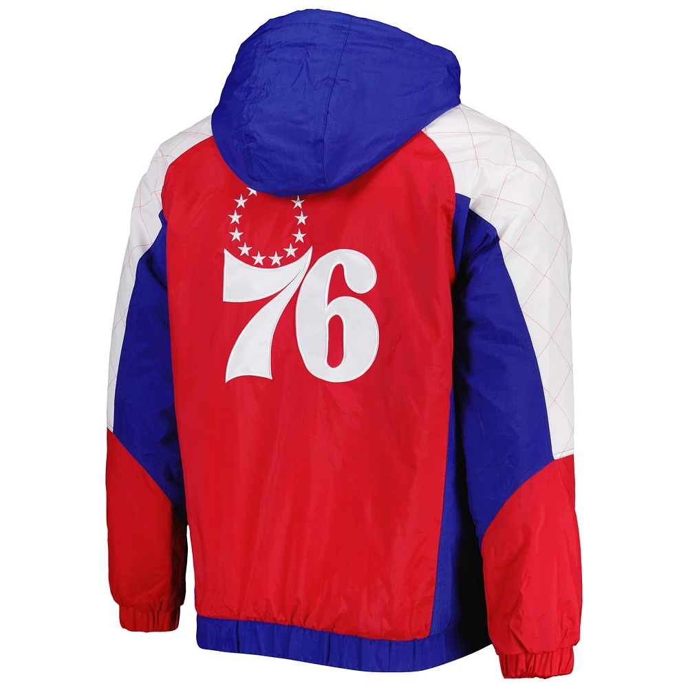 Starter Royal Philadelphia 76ers Body Check Raglan Sweat à capuche demi-zip pour homme