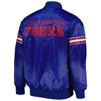 Veste universitaire Starter Royal Philadelphia 76ers Pick & Roll en satin à boutons-pression pour homme