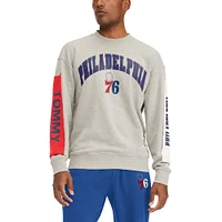 Men's Tommy Jeans Gray Philadelphia 76ers James Patch Pullover Sweatshirt