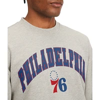 Men's Tommy Jeans Gray Philadelphia 76ers James Patch Pullover Sweatshirt