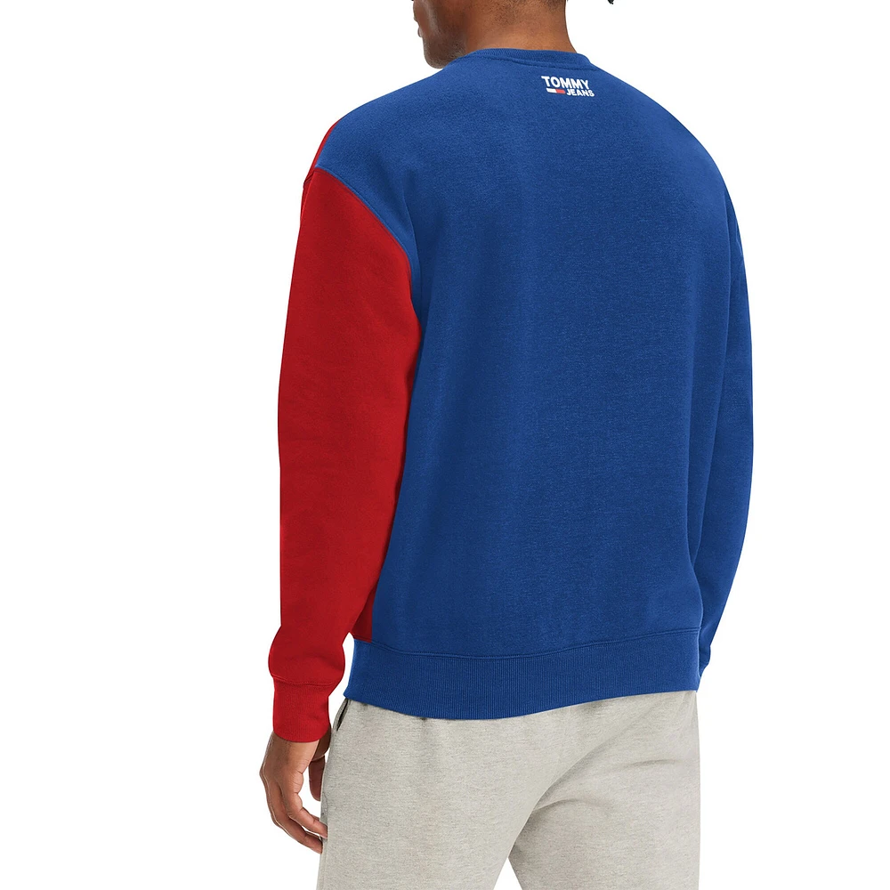 Men's Tommy Jeans Red/Royal Philadelphia 76ers Keith Split Pullover Sweatshirt