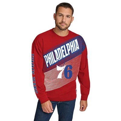 Men's Tommy Jeans Red Philadelphia 76ers Lucas Long Sleeve T-Shirt