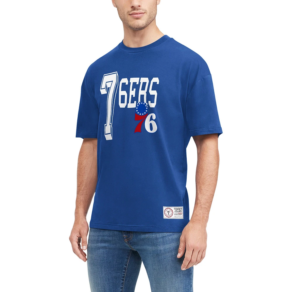 T-shirt Tommy Jeans Royal Philadelphia 76ers Mel Varsity pour homme