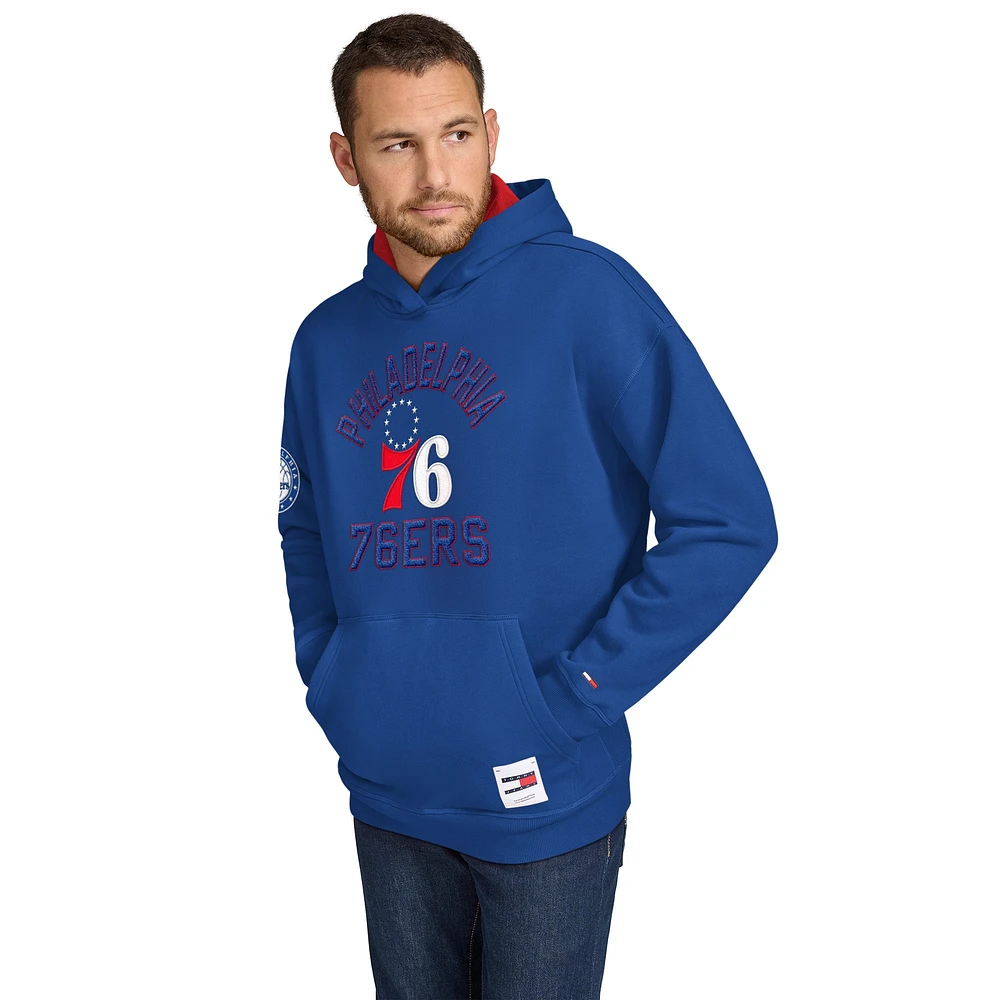 Men's Tommy Jeans Royal Philadelphia 76ers Sebastian Pullover Hoodie