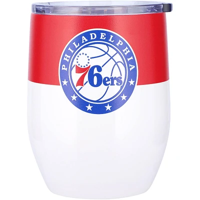 Philadelphia 76ers 16oz. Colorblock Stainless Steel Curved Tumbler