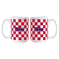 Lot de 2 tasses à logo à carreaux Philadelphia 76ers de 15 oz