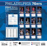 Calendrier mural 2022 des 76ers de Philadelphie