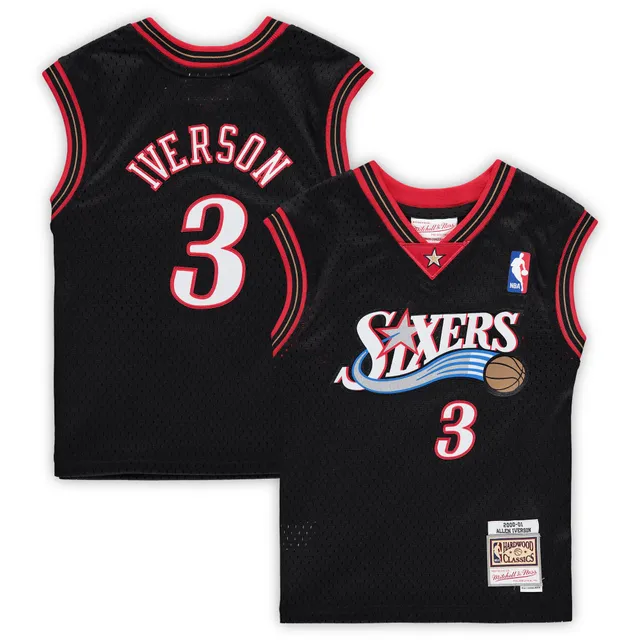 Lids Allen Iverson Philadelphia 76ers Mitchell & Ness 2000-01 Hardwood  Classics Marble Swingman Jersey - Black