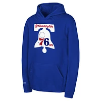 Preschool Mitchell & Ness Royal Philadelphia 76ers Retro Logo Pullover Hoodie