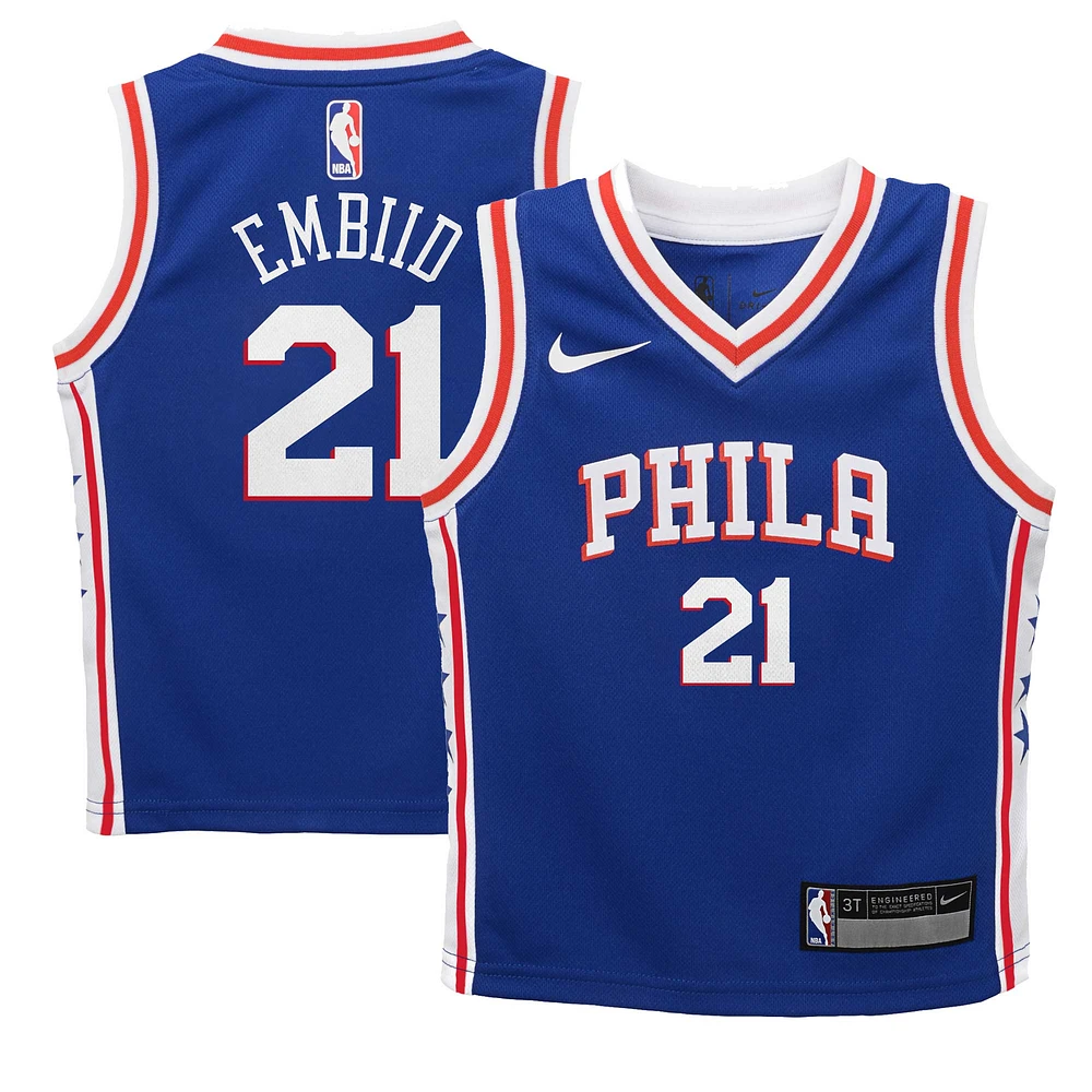 Maillot Nike Joel Embiid Royal Philadelphia 76ers Swingman pour enfants d'âge préscolaire - Édition Icon