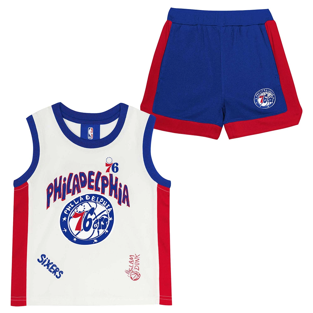 Ensemble débardeur et short en maille pour enfants d'âge préscolaire Philadelphia 76ers