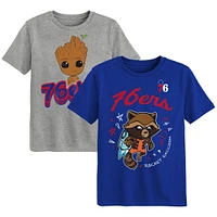 Ensemble de t-shirts deux pièces pour enfants d'âge préscolaire Philadelphia 76ers Guardians Of The Galaxy