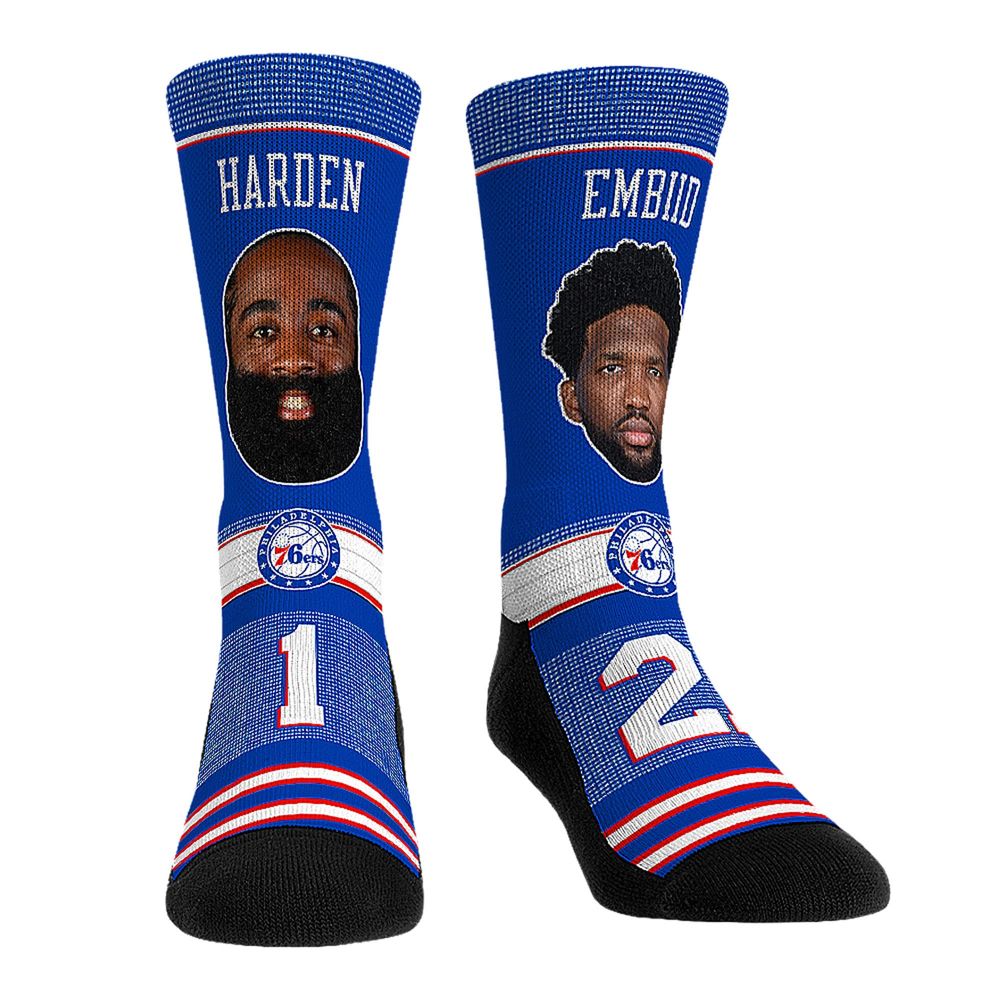 Rock Em Socks James Harden & Joel Embiid Philadelphia 76ers Teammates Player Crew