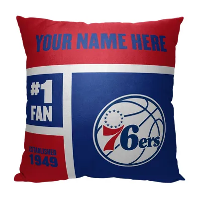 Philadelphia 76ers The Northwest Group 18'' x 18'' Colorblock Personalized Throw Pillow