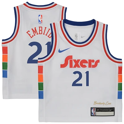 Maillot de joueur Nike Joel Embiid pour enfant blanc Philadelphia 76ers 2024/25 Swingman - Édition City