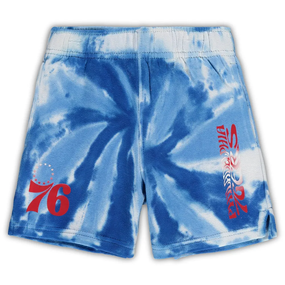 Short Santa Monica des Philadelphia 76ers blanc/royal pour tout-petit