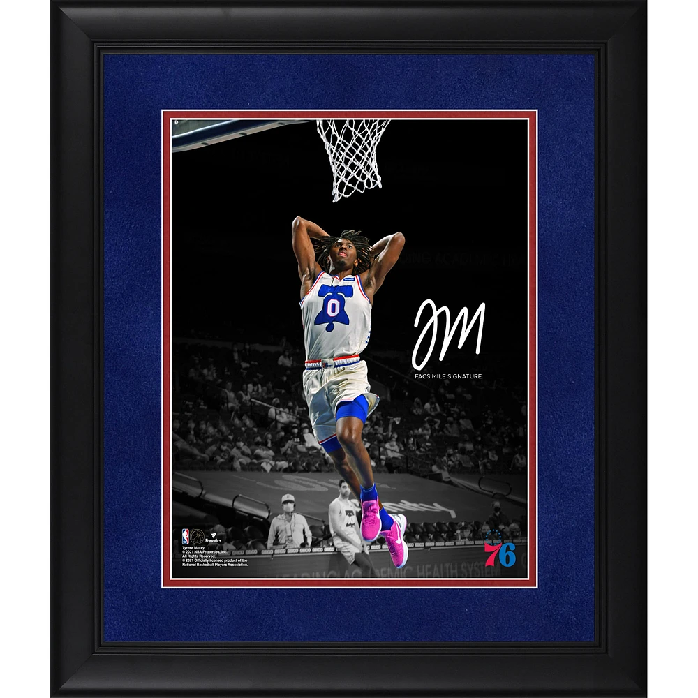 Tyrese Maxey Philadelphia 76ers Facsimile Signature Framed 11" x 14" Spotlight Photograph