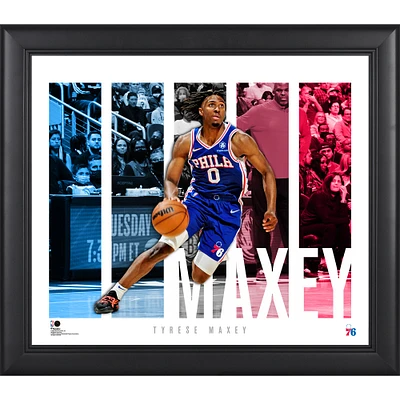 Collage de panneaux de joueurs encadrés de 15" x 17" de Tyrese Maxey, Philadelphia 76ers