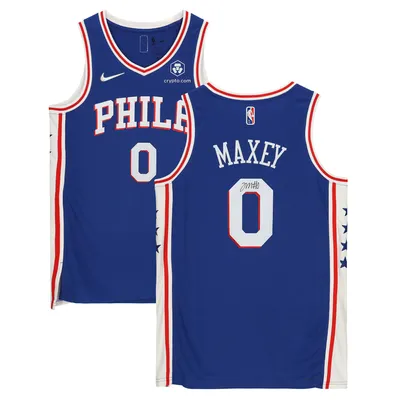 Lids Tyrese Maxey Philadelphia 76ers Fanatics Authentic Autographed Blue  Icon Nike Swingman Jersey