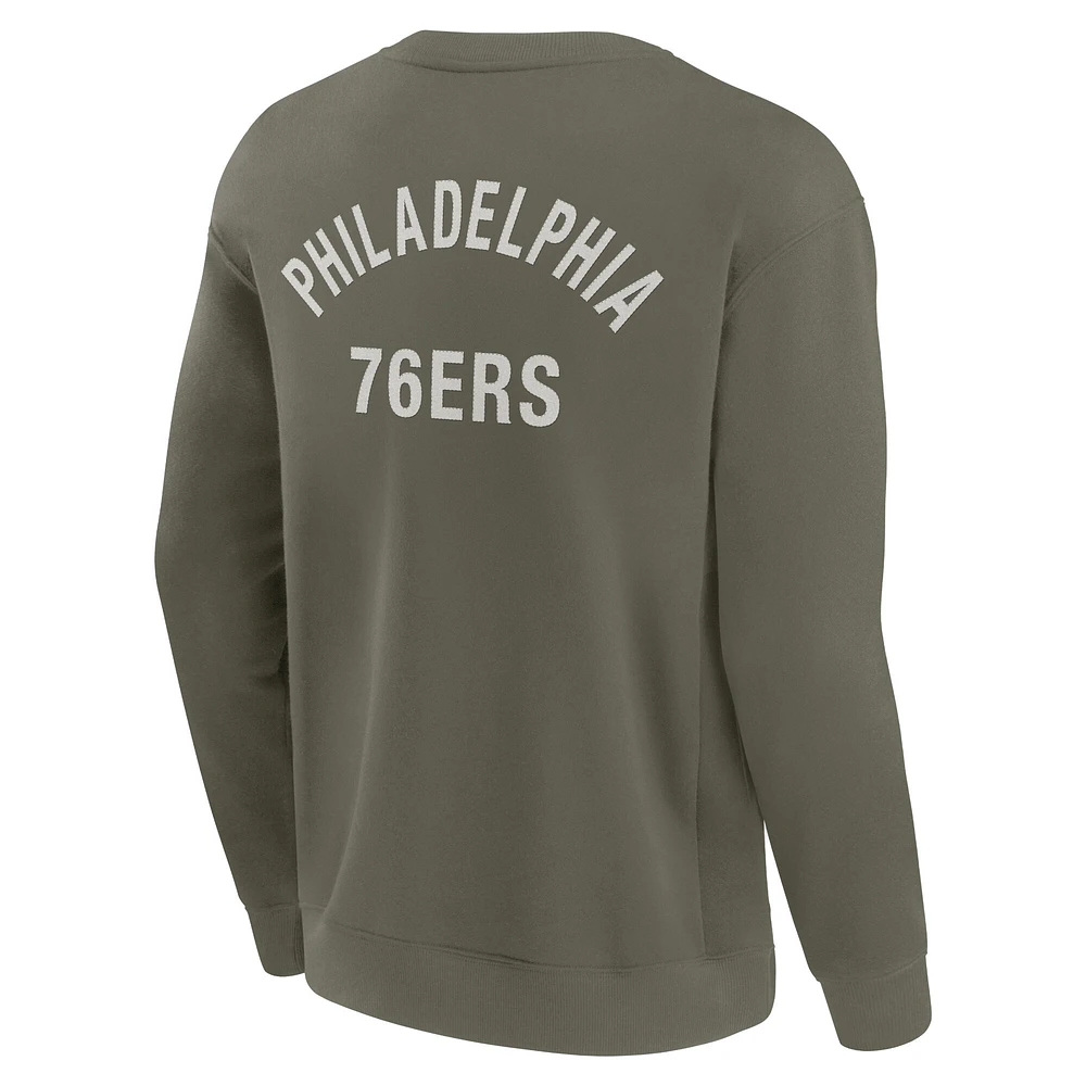 Sweat-shirt unisexe Fanatics Olive Philadelphia 76ers Elements en polaire ultra douce